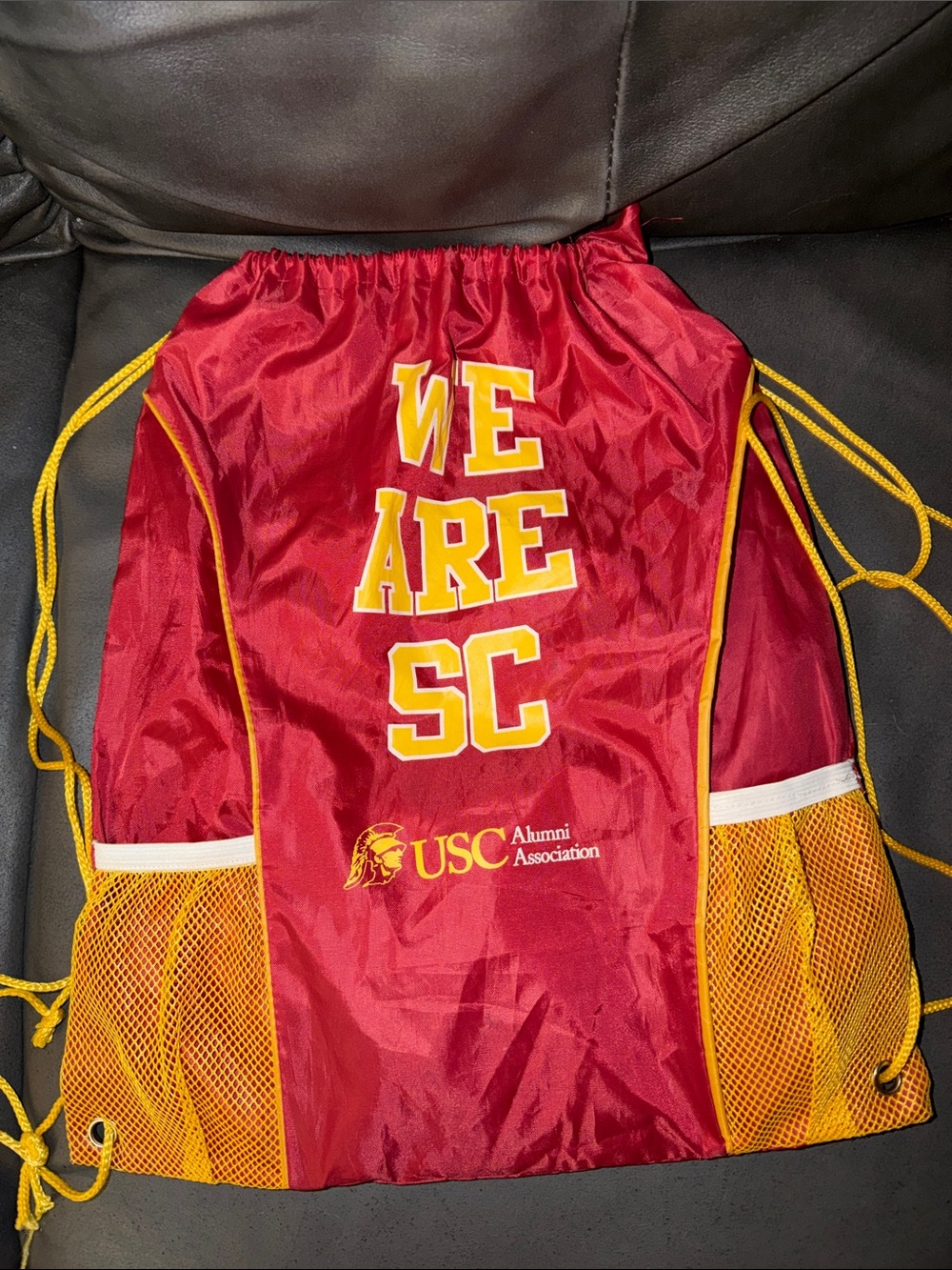 USC Trojans football alumni Red & Gold Drawstring Backpack - We Are SC